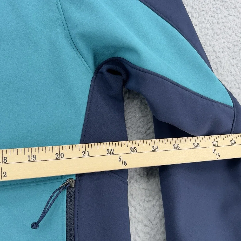 The North Face Apex Bionic Soft Shell Jacket Men's Large Blue Teal Full Zip Outd